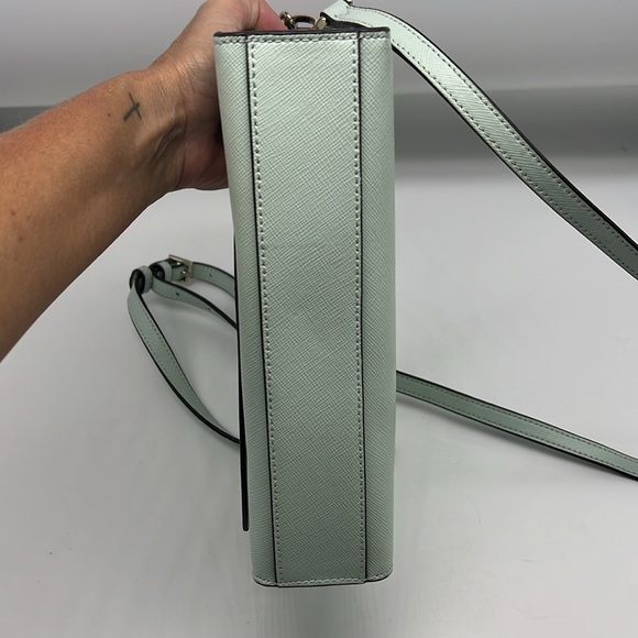 Kate Spade - Mint Green Front Flap Snap Convertible Leather Crossbody Handbag - Picture 7 of 12